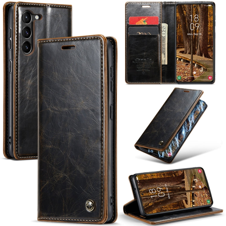 For Samsung Galaxy S23 5G CaseMe 003 Crazy Horse Texture Leather Phone Case(Coffee) Eurekaonline