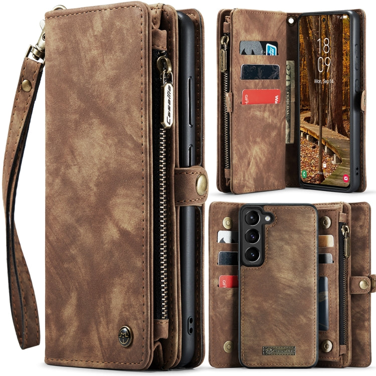 For Samsung Galaxy S23 5G CaseMe 008 Detachable Multifunctional Leather Phone Case(Brown) Eurekaonline
