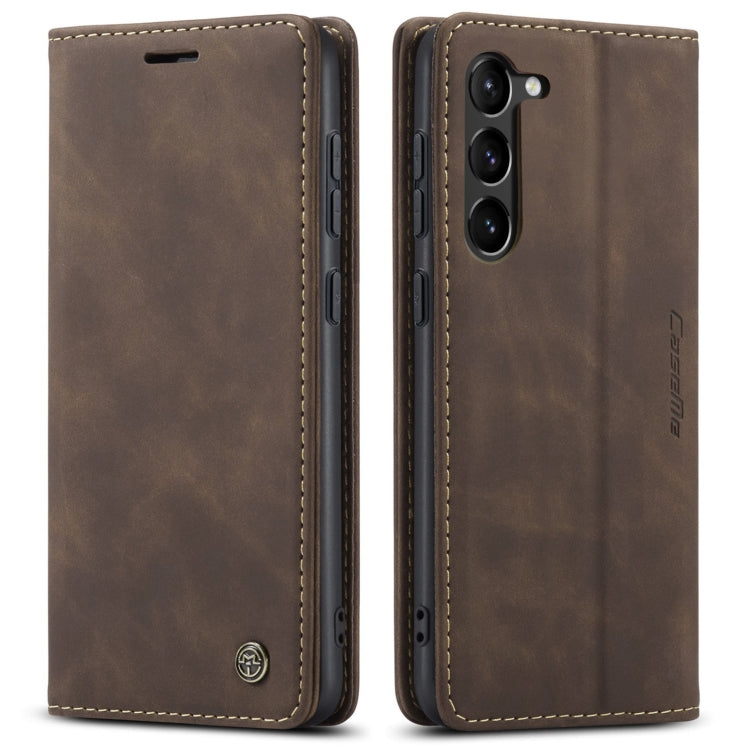 For Samsung Galaxy S23+ 5G CaseMe 013 Multifunctional Horizontal Flip Leather Phone Case(Coffee) Eurekaonline