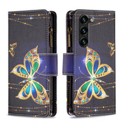 For Samsung Galaxy S23+ 5G Colored Drawing Pattern Zipper Leather Phone Case(Big Butterfly) Eurekaonline