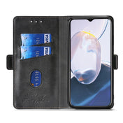 For Samsung Galaxy S23 5G Contrast Color Side Buckle Leather Phone Case(Black+Grey) Eurekaonline