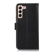 For Samsung Galaxy S23 5G Crazy Horse Top Layer Cowhide Leather Phone Case(Black) Eurekaonline