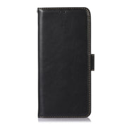 For Samsung Galaxy S23 5G Crazy Horse Top Layer Cowhide Leather Phone Case(Black) Eurekaonline