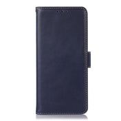 For Samsung Galaxy S23 5G Crazy Horse Top Layer Cowhide Leather Phone Case(Blue) Eurekaonline