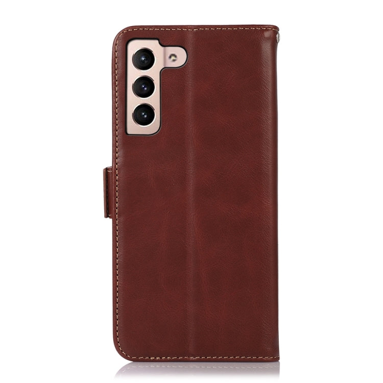 For Samsung Galaxy S23 5G Crazy Horse Top Layer Cowhide Leather Phone Case(Brown) Eurekaonline