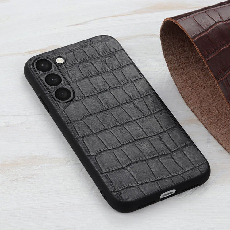 For Samsung Galaxy S23+ 5G Crocodile Texture Genuine Leather Phone Case(Black) Eurekaonline