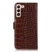 For Samsung Galaxy S23 5G Crocodile Top Layer Cowhide Leather Phone Case(Brown) Eurekaonline