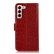 For Samsung Galaxy S23 5G Crocodile Top Layer Cowhide Leather Phone Case(Red) Eurekaonline