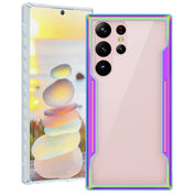 For Samsung Galaxy S23 5G Defender Metal Clear PC Soft TPU Phone Case(Colorful) Eurekaonline