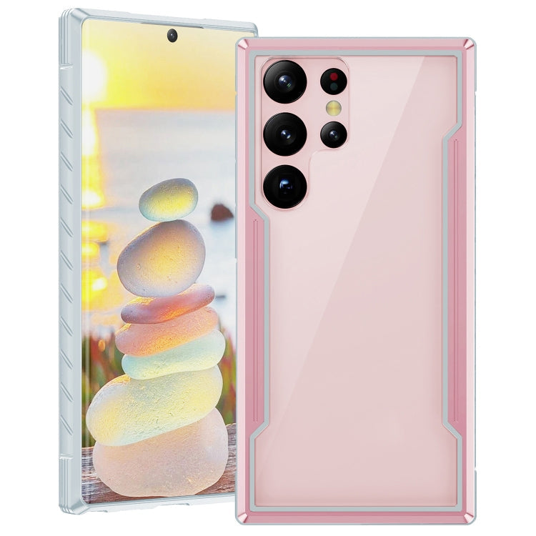 For Samsung Galaxy S23+ 5G Defender Metal Clear PC Soft TPU Phone Case(Rose Gold) Eurekaonline