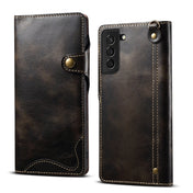 For Samsung Galaxy S23+ 5G Denior Oil Wax Cowhide Magnetic Button Leather Phone Case(Black) Eurekaonline