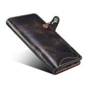 For Samsung Galaxy S23 5G Denior Oil Wax Cowhide Magnetic Button Leather Phone Case(Black) Eurekaonline