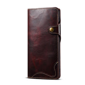 For Samsung Galaxy S23+ 5G Denior Oil Wax Cowhide Magnetic Button Leather Phone Case(Dark Red) Eurekaonline