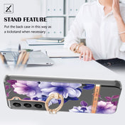 For Samsung Galaxy S23 5G Flowers and Plants Series IMD TPU Phone Case with Ring Holder(Purple Begonia) Eurekaonline