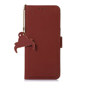 For Samsung Galaxy S23 5G Genuine Leather Magnetic RFID Leather Phone Case(Coffee) Eurekaonline