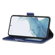 For Samsung Galaxy S23+ 5G Grid Leather Flip Phone Case(Blue) Eurekaonline