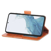For Samsung Galaxy S23+ 5G Grid Leather Flip Phone Case(Brown) Eurekaonline