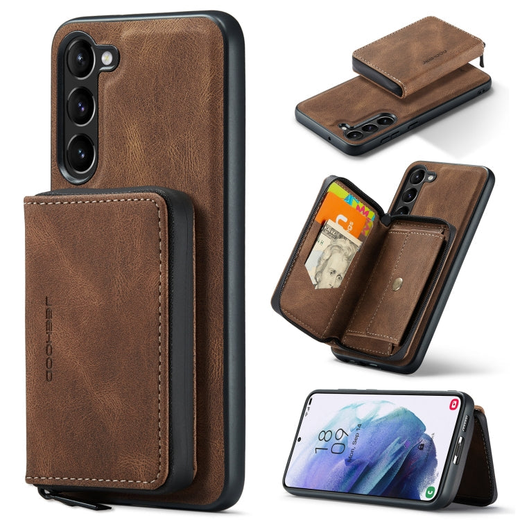 For Samsung Galaxy S23 5G JEEHOOD Magnetic Zipper Wallet Leather Phone Case(Brown) Eurekaonline