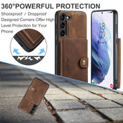 For Samsung Galaxy S23 5G JEEHOOD Retro Magnetic Detachable Wallet Phone Case(Brown) Eurekaonline