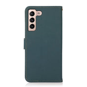 For Samsung Galaxy S23+ 5G KHAZNEH Custer Genuine Leather RFID Phone Case(Green) Eurekaonline