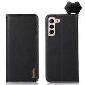 For Samsung Galaxy S23+ 5G KHAZNEH Nappa Top Layer Cowhide Leather Phone Case(Black) Eurekaonline