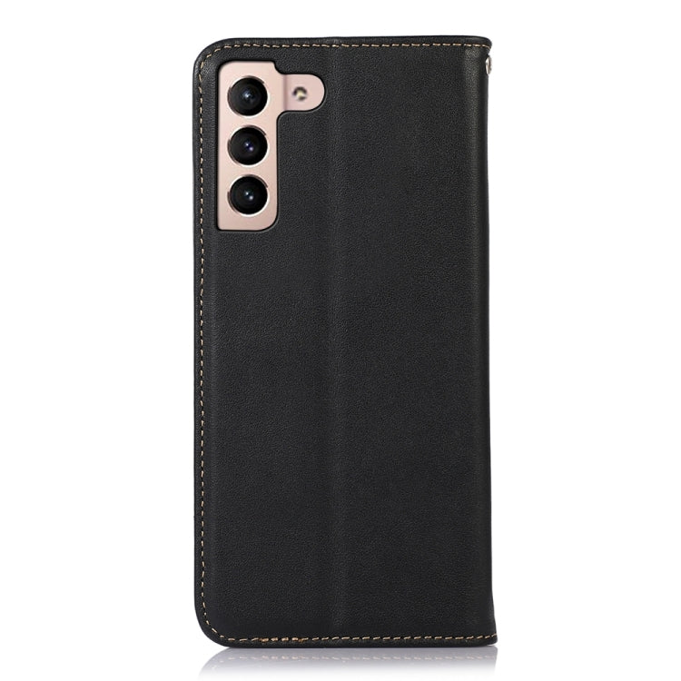 For Samsung Galaxy S23+ 5G KHAZNEH Nappa Top Layer Cowhide Leather Phone Case(Black) Eurekaonline