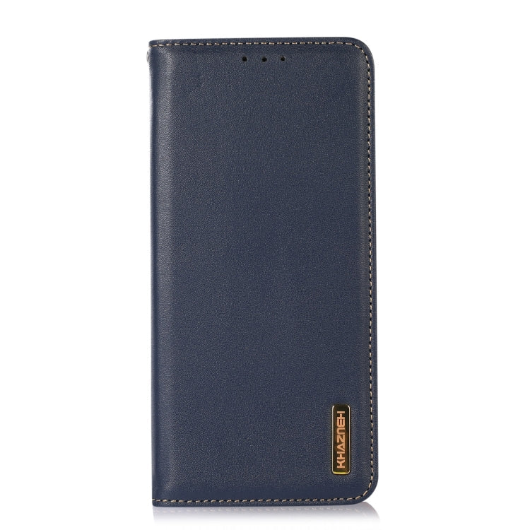 For Samsung Galaxy S23 5G KHAZNEH Nappa Top Layer Cowhide Leather Phone Case(Blue) Eurekaonline