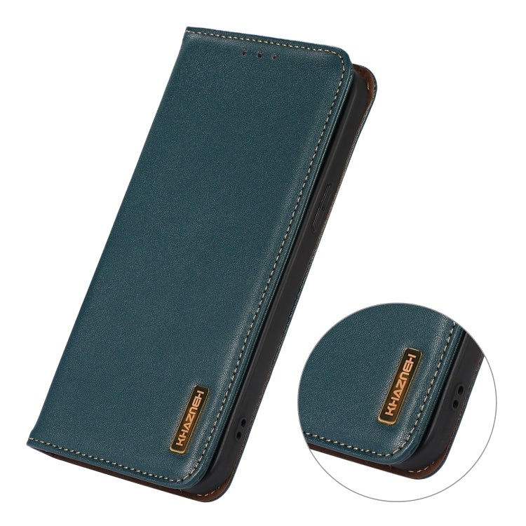 For Samsung Galaxy S23 5G KHAZNEH Nappa Top Layer Cowhide Leather Phone Case(Green) Eurekaonline