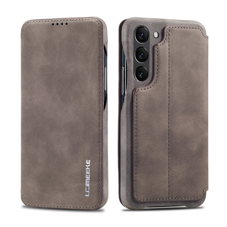 For Samsung Galaxy S23 5G LC.IMEEKE Hon Ancient Series Flip Leather Phone Case(Coffee) Eurekaonline