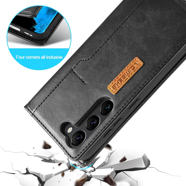 For Samsung Galaxy S23+ 5G LC.IMEEKE LC-001 Color Matching Frosted Leather Phone Case(Black) Eurekaonline