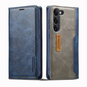 For Samsung Galaxy S23+ 5G LC.IMEEKE LC-001 Color Matching Frosted Leather Phone Case(Blue) Eurekaonline