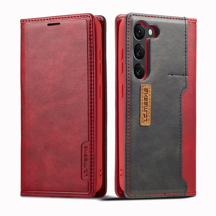 For Samsung Galaxy S23+ 5G LC.IMEEKE LC-001 Color Matching Frosted Leather Phone Case(Red) Eurekaonline