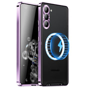 For Samsung Galaxy S23+ 5G MagSafe Magnetic Frosted Metal Phone Case(Purple) Eurekaonline