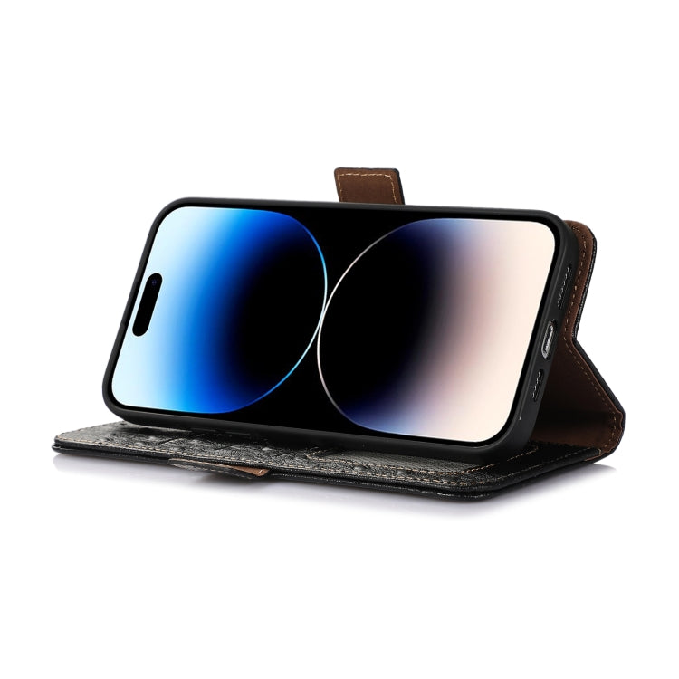 For Samsung Galaxy S23+ 5G Ostrich Pattern Genuine Leather RFID Phone Case(Black) Eurekaonline