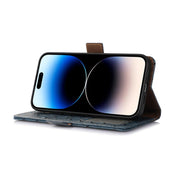 For Samsung Galaxy S23 5G Ostrich Pattern Genuine Leather RFID Phone Case(Blue) Eurekaonline