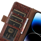For Samsung Galaxy S23 5G Ostrich Pattern Genuine Leather RFID Phone Case(Coffee) Eurekaonline