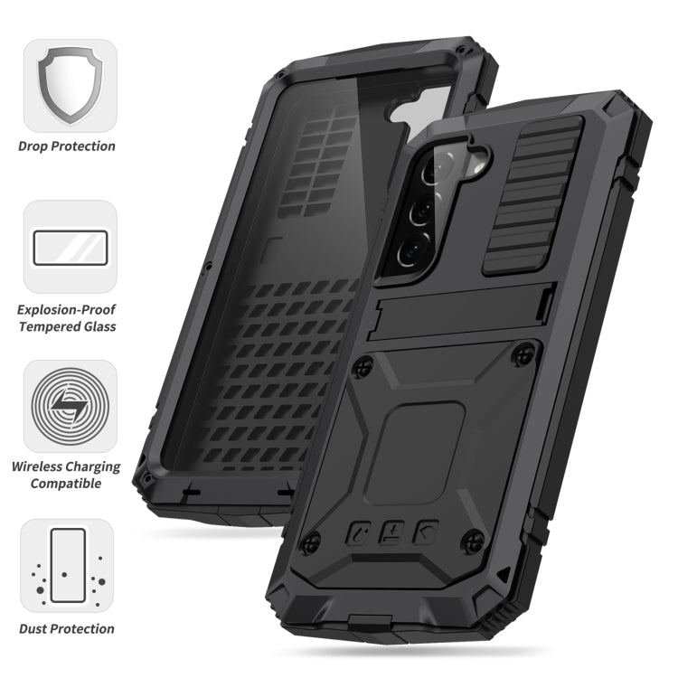 For Samsung Galaxy S23 5G R-JUST Waterproof Dustproof Shockproof Phone Case(Black) Eurekaonline