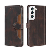 For Samsung Galaxy S23+ 5G Skin Feel Magnetic Buckle Leather Phone Case(Brown) Eurekaonline