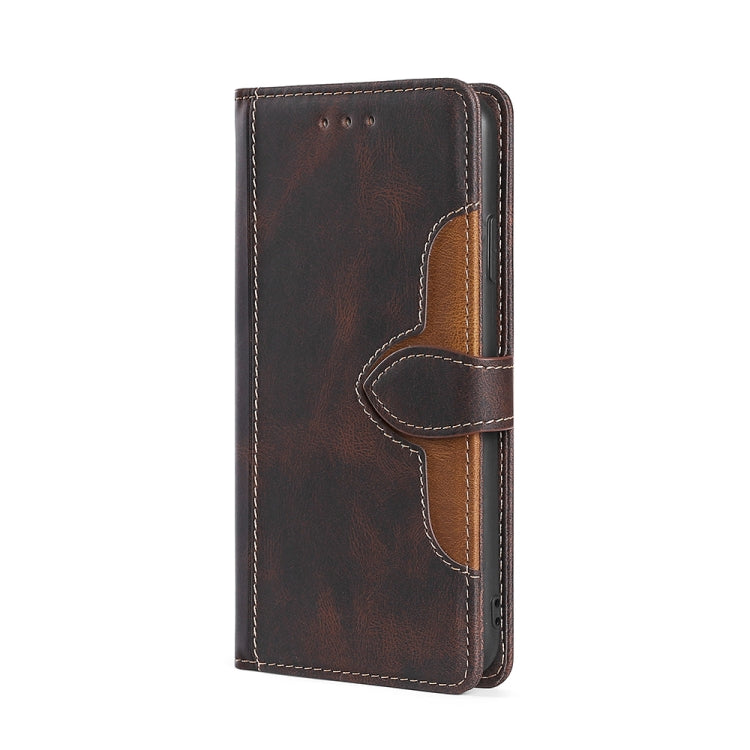 For Samsung Galaxy S23+ 5G Skin Feel Magnetic Buckle Leather Phone Case(Brown) Eurekaonline