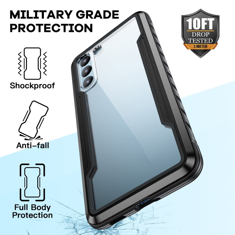 For Samsung Galaxy S23 5G iPAKY Thunder Series Aluminum Frame + TPU Bumper + Clear PC Shockproof Phone Case(Black + Grey) Eurekaonline