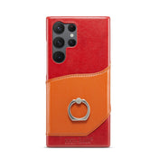 For Samsung Galaxy S23 Ultra 5G Fierre Shann Oil Wax Texture Genuine Leather Back Phone Case(Red) Eurekaonline