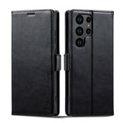 For Samsung Galaxy S23 Ultra 5G LC.IMEEKE RFID Anti-theft Leather Phone Case(Black) Eurekaonline