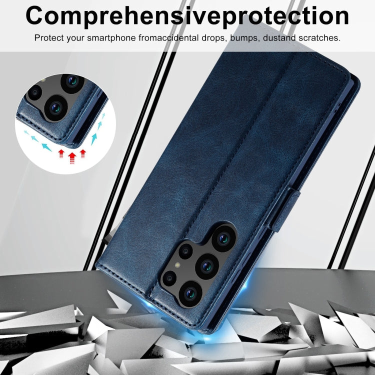 For Samsung Galaxy S23 Ultra 5G LC.IMEEKE RFID Anti-theft Leather Phone Case(Blue) Eurekaonline