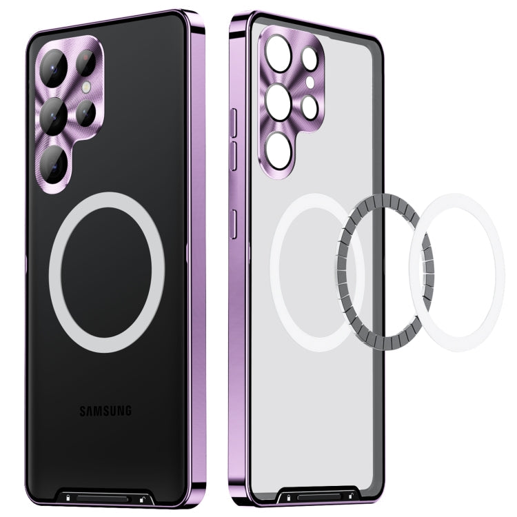 For Samsung Galaxy S23 Ultra 5G MagSafe Magnetic Frosted Metal Phone Case(Purple) Eurekaonline