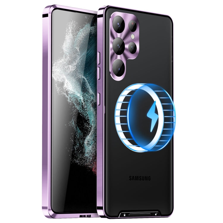 For Samsung Galaxy S23 Ultra 5G MagSafe Magnetic Frosted Metal Phone Case(Purple) Eurekaonline