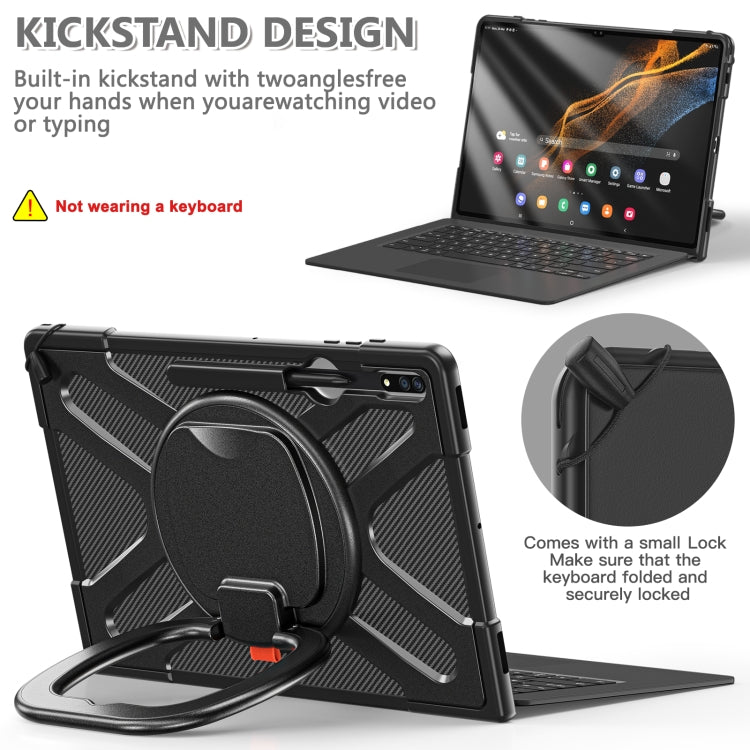 For Samsung Galaxy S8 Ultra / X900 Rotary Handle Grip TPU + PC Tablet Case(Black) Eurekaonline