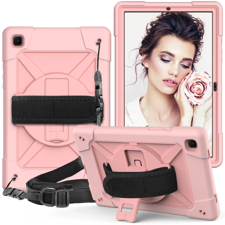 T505 Contrast Color Robot Shockproof Silicone + PC Protective Case with Holder(Rose Gold) Eurekaonline