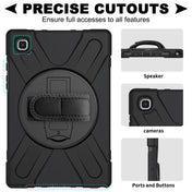 For Samsung Galaxy Tab A7 (2020) T500/T505 360 Degree Rotation PC + Silicone Protective Case with Holder & Hand-strap(Black) Eurekaonline
