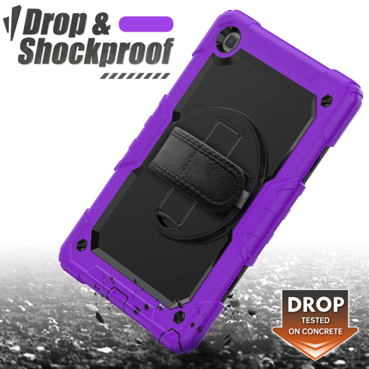 T505 Shockproof Colorful Silicone + PC Protective Case with Holder & Shoulder Strap & Hand Strap & Pen Slot(Purple) Eurekaonline