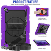 For Samsung Galaxy Tab A7 (2020) T500/T505 Shockproof Colorful Silicone + PC Protective Case with Holder & Shoulder Strap & Hand Strap & Pen Slot(Purple) Eurekaonline